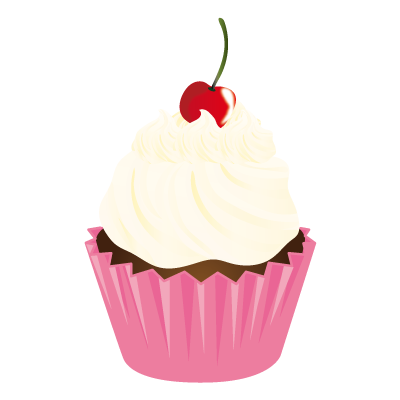 フリーイラスト素材 カップケーキ バニラ Shinya
