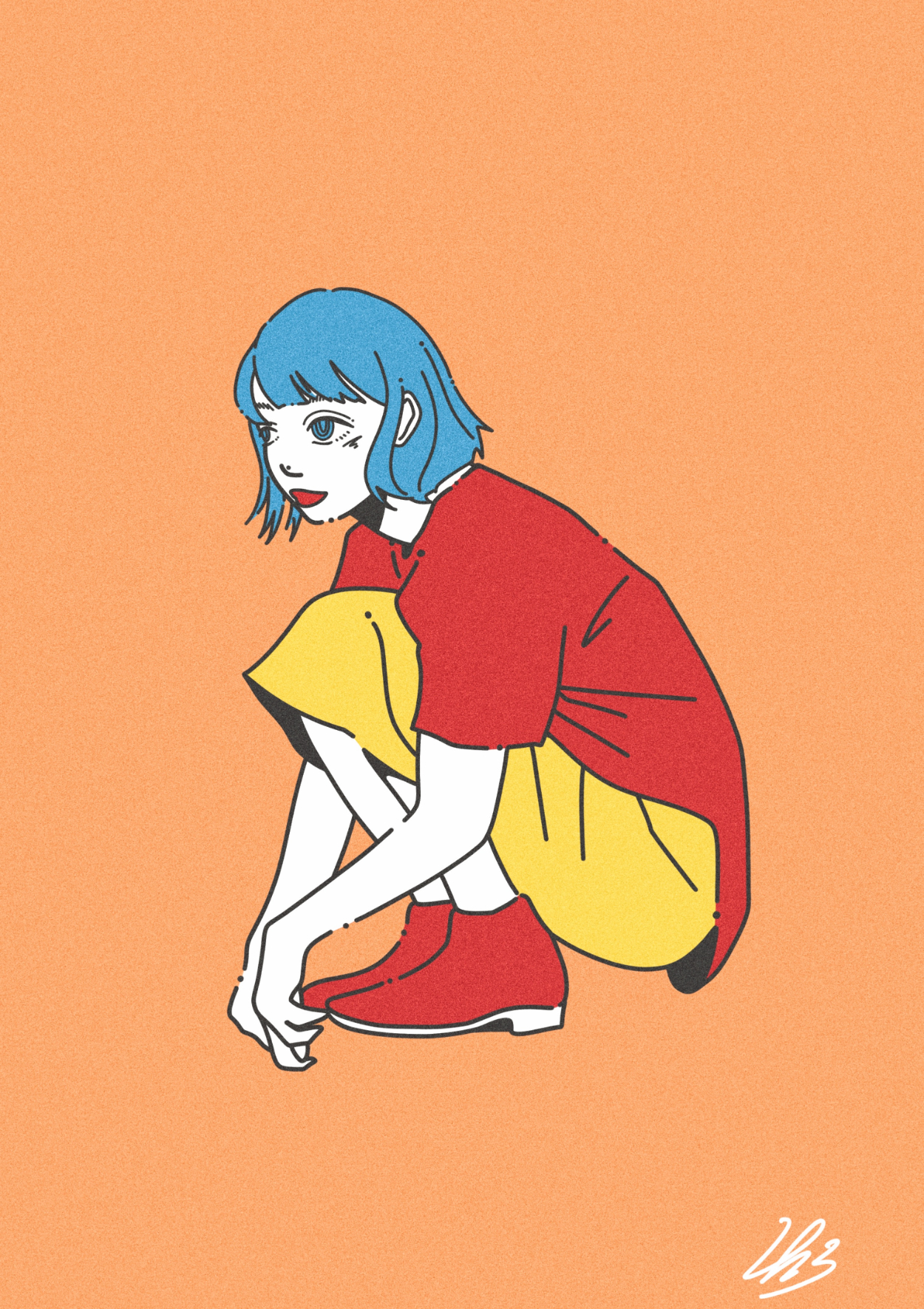 得意】ポップでカラフルな女の子イラスト | 423(シブサン)